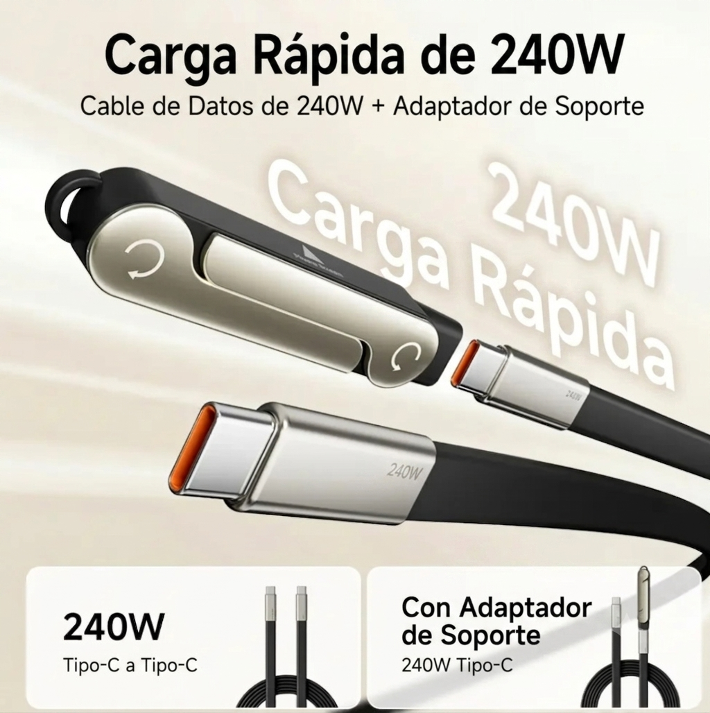 Cargador de celular con soporte carga rápida negro