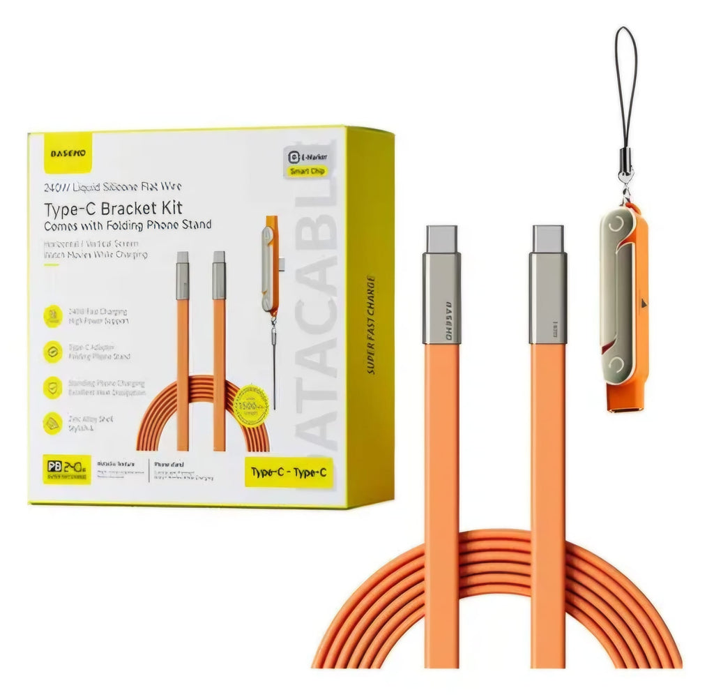 Cargador de celular con soporte carga rápida naranja