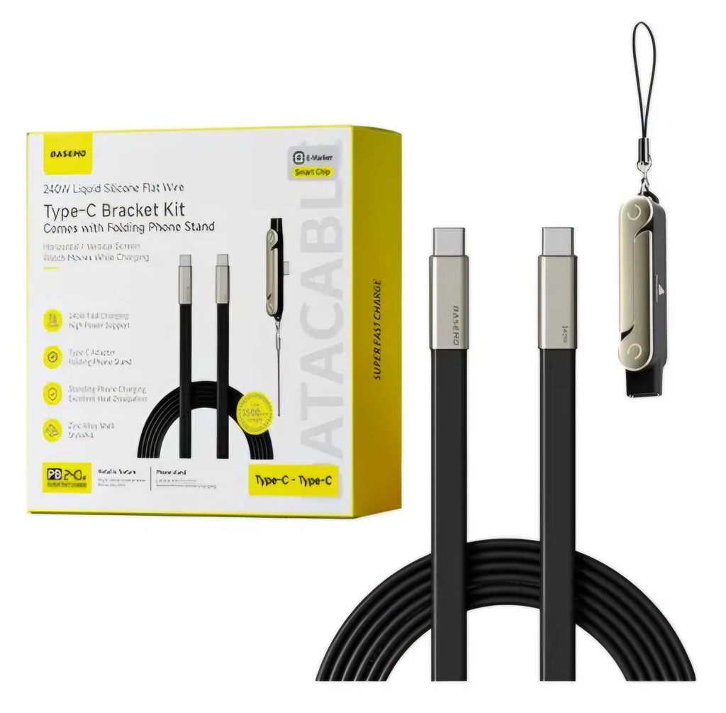 Cargador de celular con soporte carga rápida negro