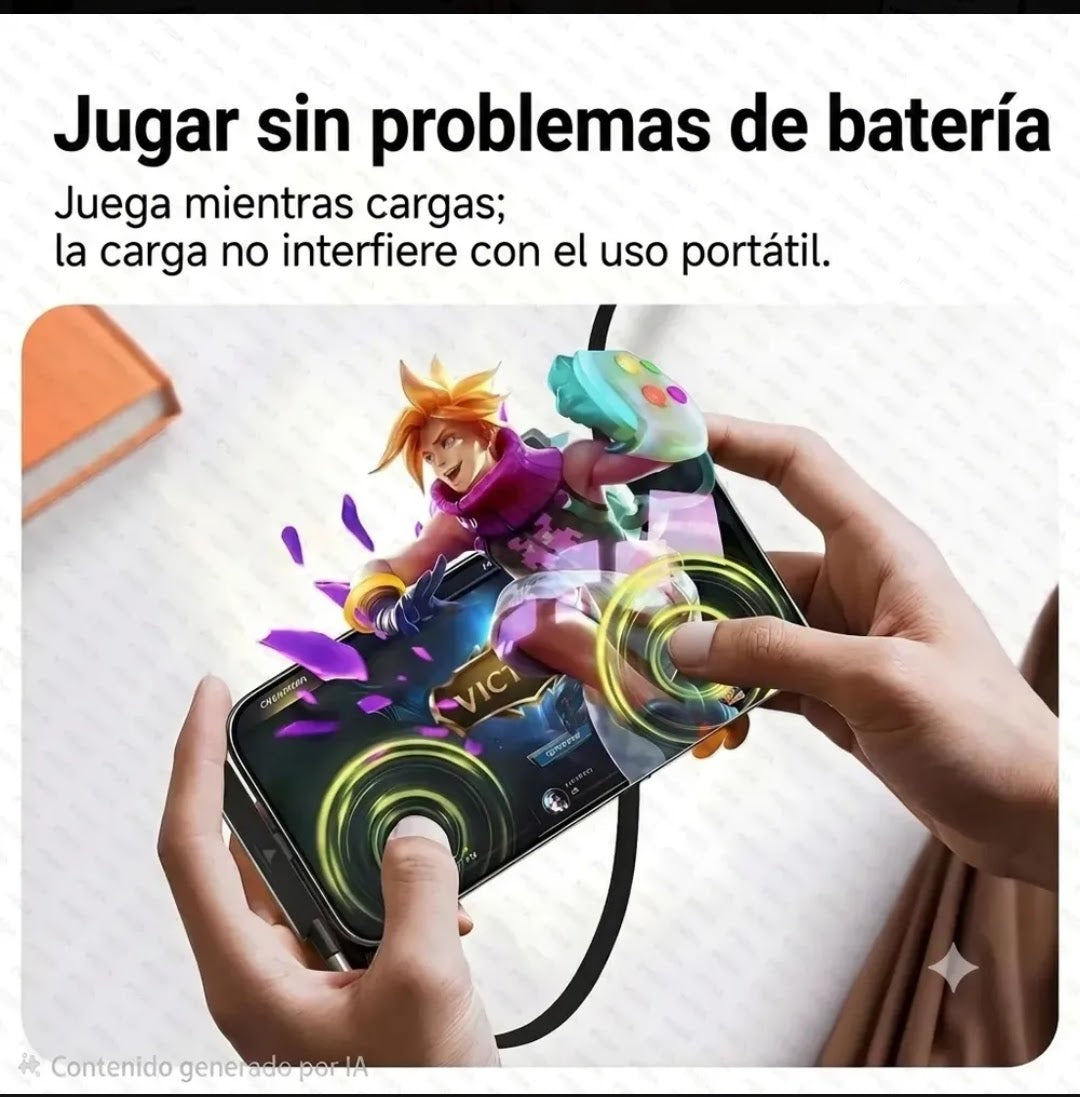 Cargador de celular con soporte carga rápida negro